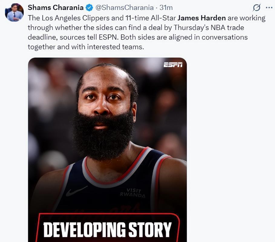 关于哈登迎来十五赛季高光表现，瑞士队球迷沸腾！的信息